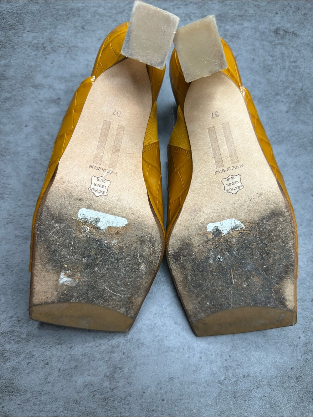 Miista London Mustard Croc-Embossed Leather Mule Heels - Picture 6 of 6